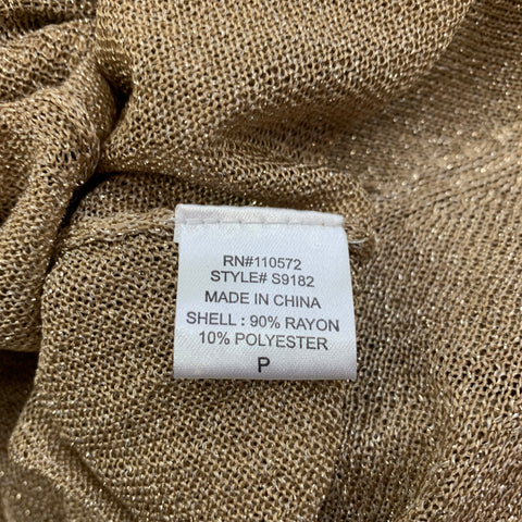 TWELFTH STREET by CYNTHIA VINCENT Size S Gold Rayon / Polyester Cropped Cardigan