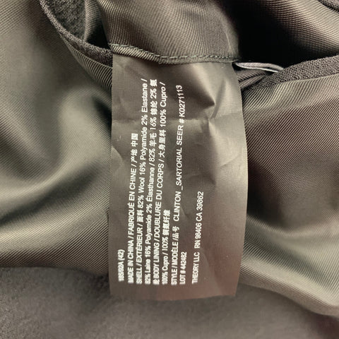 THEORY Size 42 Black Wool Blend Notch Lapel Suit