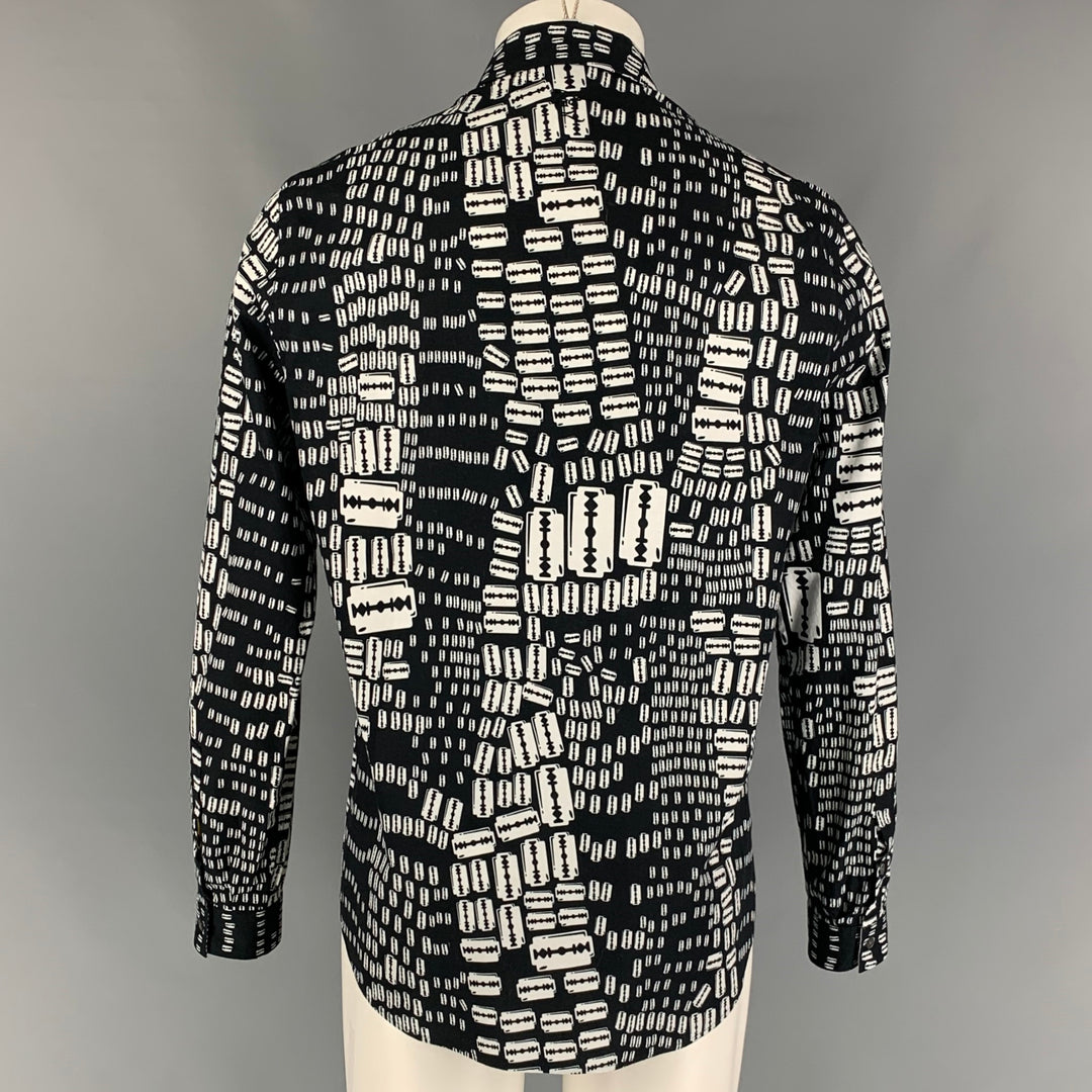 MCQ by ALEXANDER MCQUEEN Size L Black White Cotton Long Sleeve Shirt