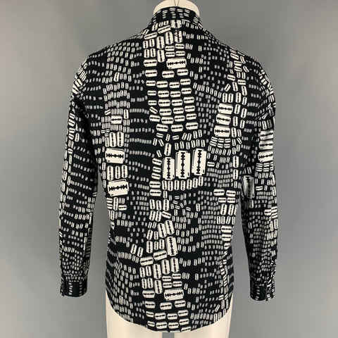 MCQ by ALEXANDER MCQUEEN Size L Black White Cotton Long Sleeve Shirt
