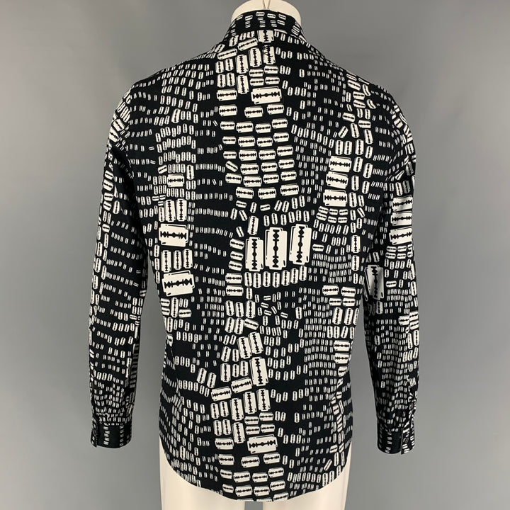 MCQ by ALEXANDER MCQUEEN Size L Black White Cotton Long Sleeve Shirt