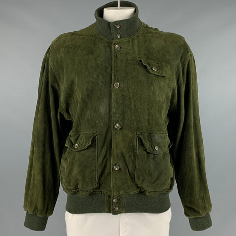 POLO by RALPH LAUREN Size XL Green Suede Bomber Jacket