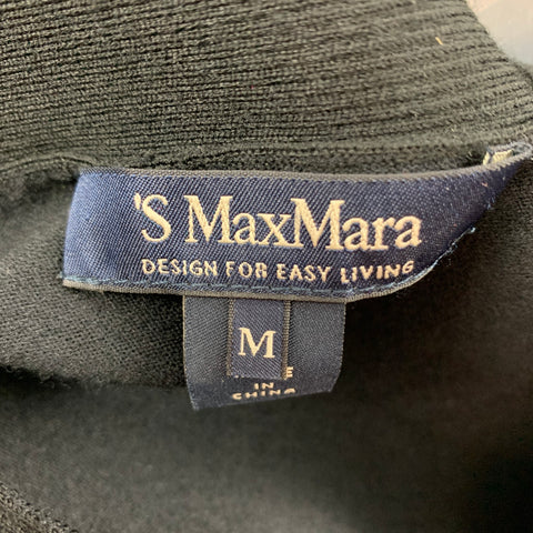 MAX MARA Size M Black Wool Blend Cropped Casual Top