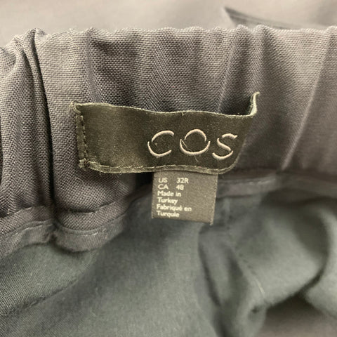 COS Size 32 Navy Wool Blend Straight Casual Pants