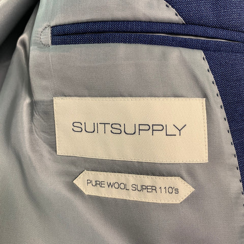 SUITSUPPLY Size 44 Blue Wool Notch Lapel Suit