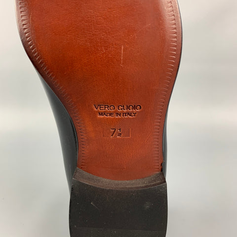 WALL+WATER Size 7.5 Black Leather Slip On Tassel Loafers