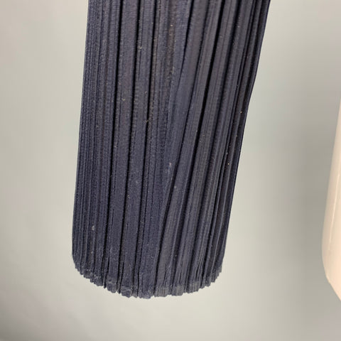 ISSEY MIYAKE Talla M Cárdigan azul marino plisado con frente abierto - Mujer