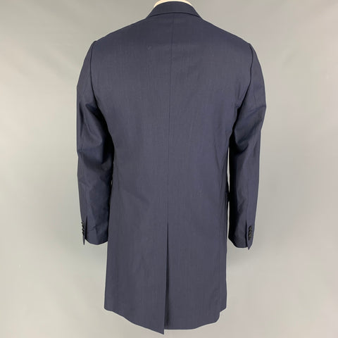 DOLCE & GABBANA Size 42 Navy Black Wool Blend Coat