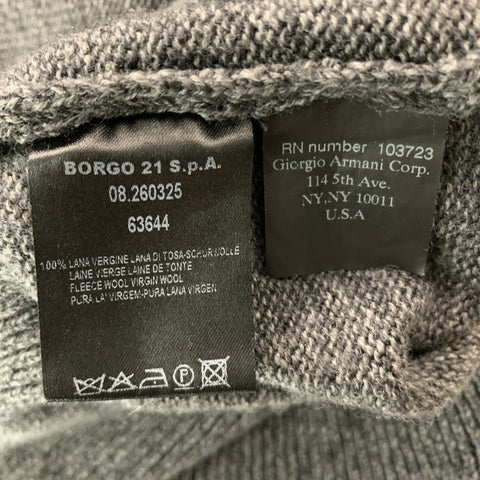 GIORGIO ARMANI Size 42 Grey Heather Virgin Wool Zip Up & Buttons Cardigan