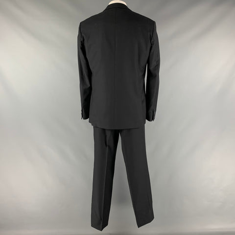 D&G by DOLCE & GABBANA Size 46 Black Window Pane Wool Viscose Blend Suit
