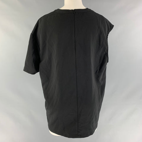 CEREMONIA DE APERTURA Talla M Top casual liso de poliéster y viscosa negro