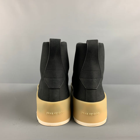 FEAR OF GOD Size 12 Black Solid Canvas High Top Sneakers