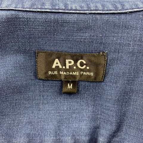 A.P.C. Size M Indigo Cotton / Polyester Button Up Long Sleeve Shirt
