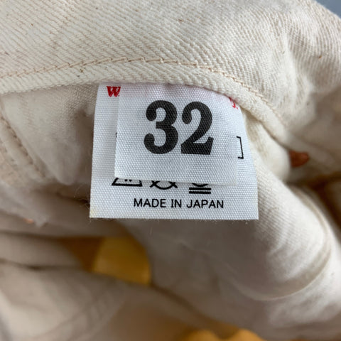 WAREHOUSE Size 32 Cream Cotton Jeans