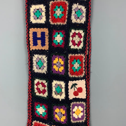 Vintage HYSTERIC GLAMOUR Multi-Color Patchwork Crochet Scarf