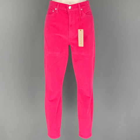 ALICE + OLIVIA Size 30 Pink Corduroy Jean Cut Cotton &  Elastane Casual Pants