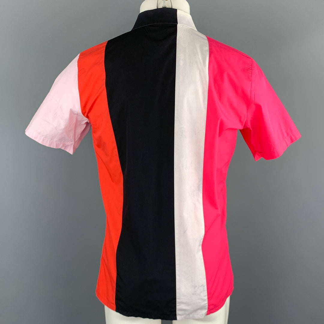 RAF SIMONS Taille S Chemise à manches courtes boutonnée en coton multicolore