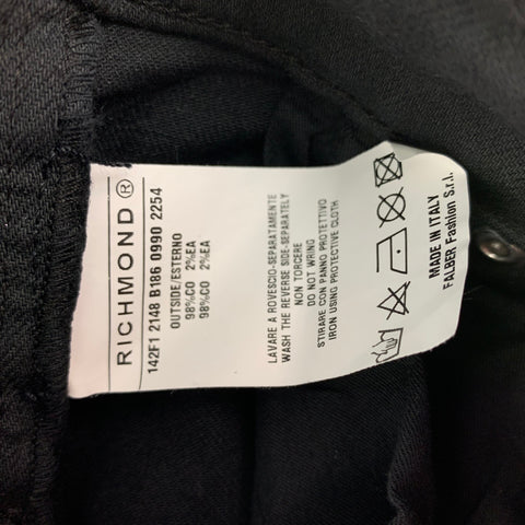 JOHN RICHMOND Size 29 Black Animal Print Cotton Zip Fly Skinny Jeans