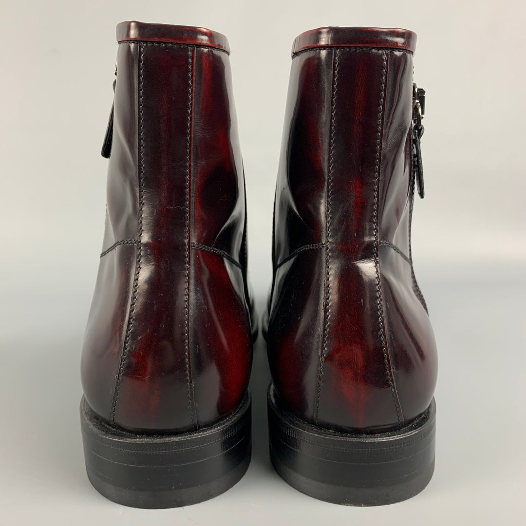 AQUATALIA Size 10.5 Burgundy Leather Lace Up Boots