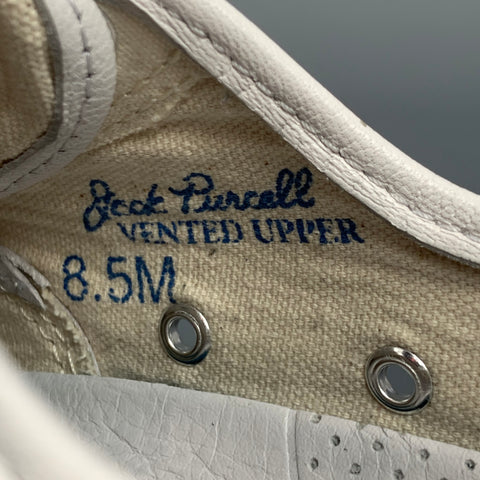 CONVERSE x Jack Purcell Size 8.5 White Perforated Leather Sneakers