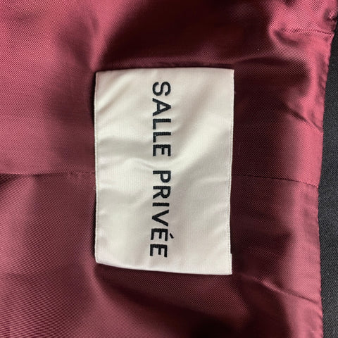 SALLE PRIVEE Size 36 Burgundy Velvet Shawl Collar Sport Coat