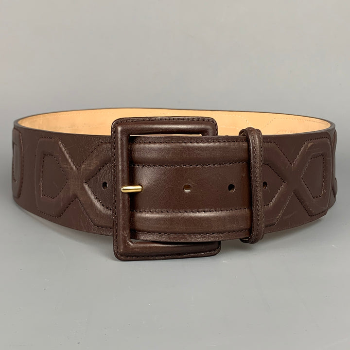 NO BRAND Size S Brown Textured Leather Belt