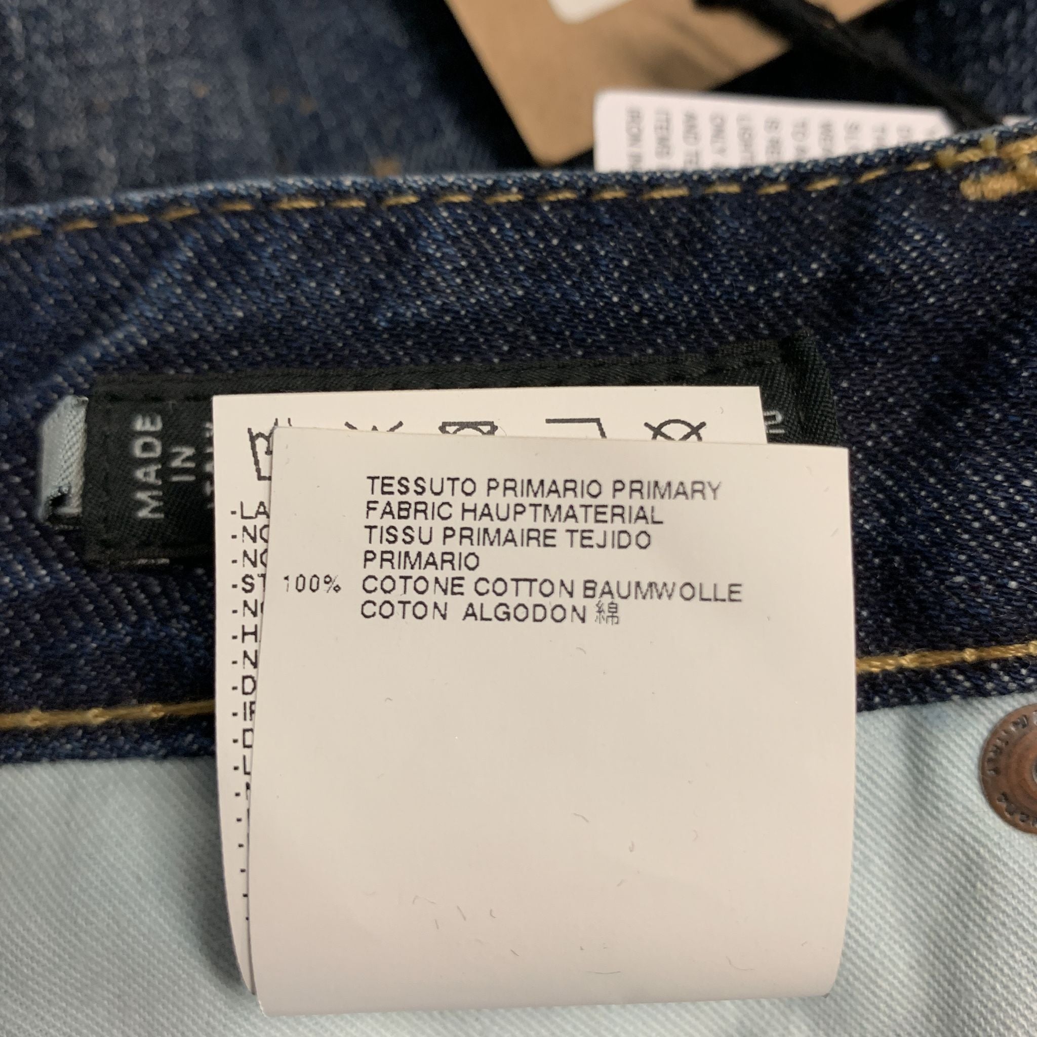 DSQUARED2 Size 2 Blue Cotton Paint Splattered Cuff Zipper Five