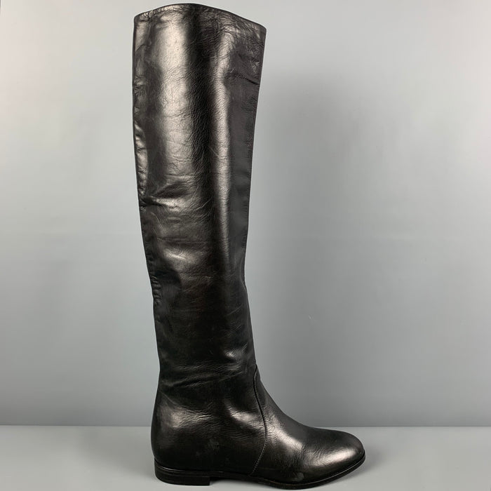 PRADA Size 7.5 Black Flat Boots