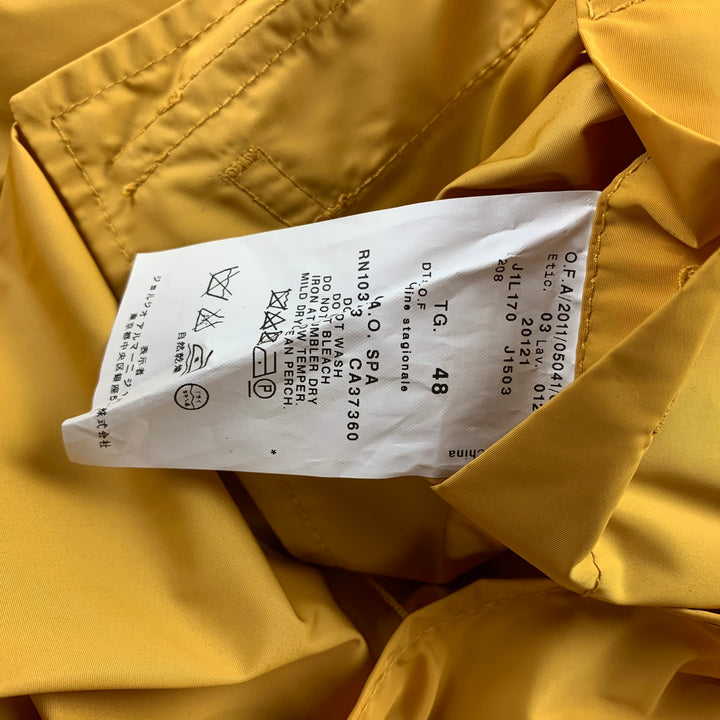 EMPORIO ARMANI David Line Size 38 Yellow Polyester Epaulettes Belted Double Breasted Trenchcoat