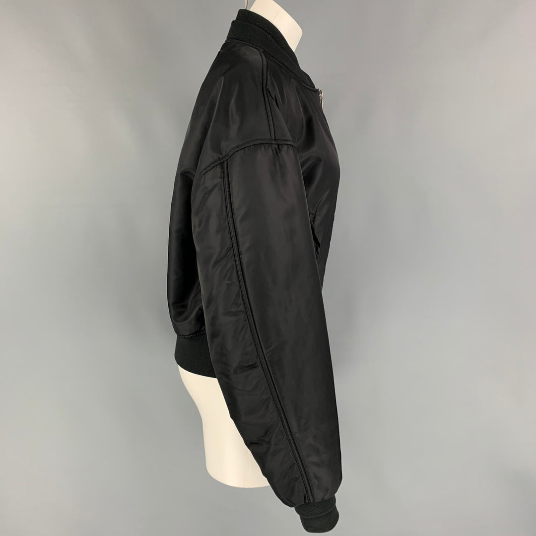 ADER ERROR Size M Black Nylon Zip Up Bomber Jacket