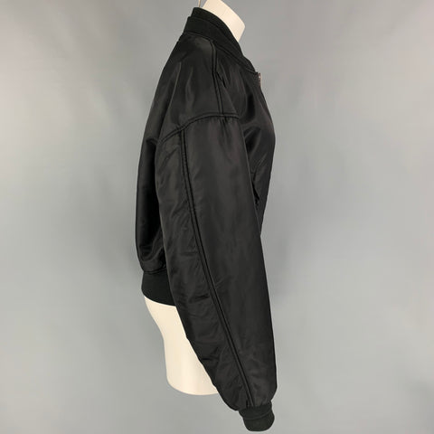 ADER ERROR Chaqueta bomber con cremallera de nailon negro talla M