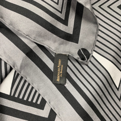 AUDEMARS PIGUET Grey & Black Silk Scarf