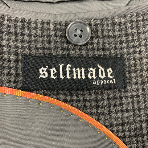 SELFMADE Size M Grey Black Houndstooth Sport Coat