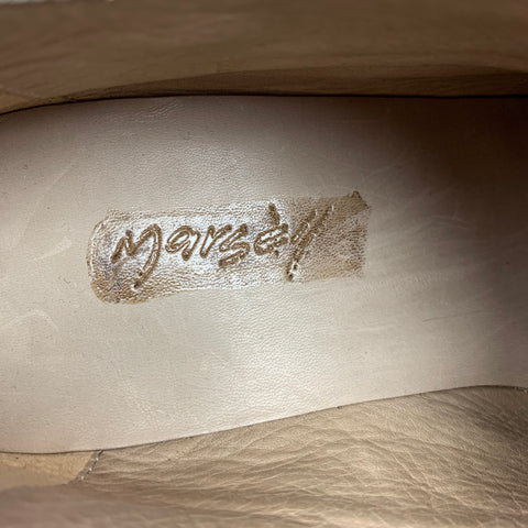 MARSELL Talla 7.5 Cordones planos de punta estrecha de cuero cobre