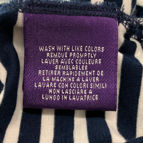 RALPH LAUREN Size XL Navy White Stripe Cotton Crew-Neck T-shirt