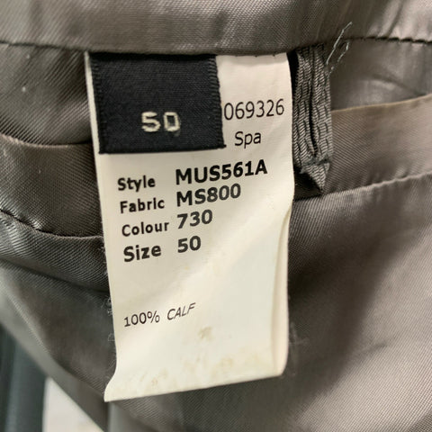 MARC JACOBS Size 40 Grey Leather Bomber Jacket