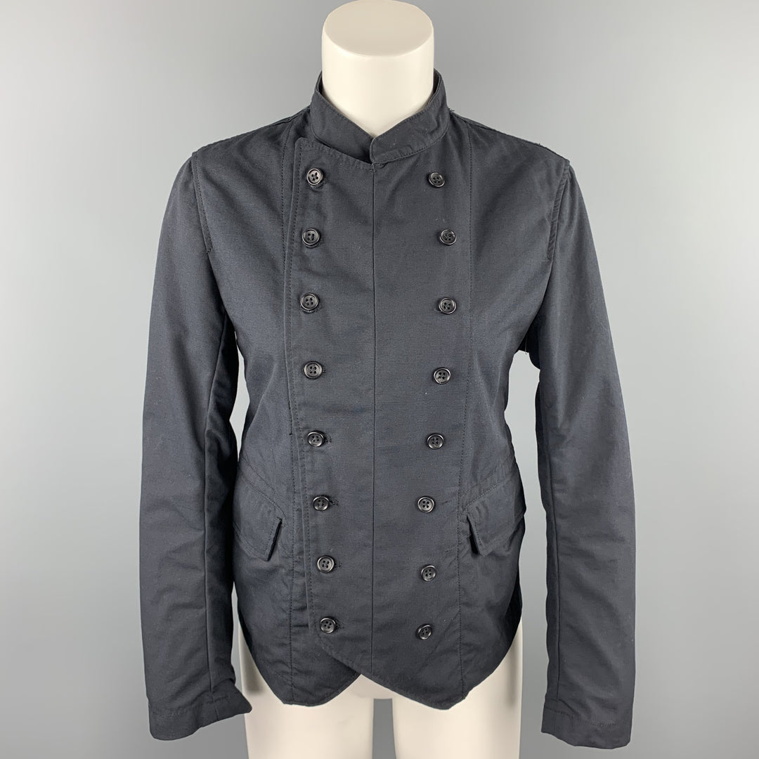 F W K Size M Black Nylon / Cotton Double Breasted Jacket