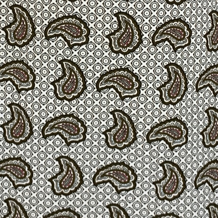ETRO Size L Grey Brown Paisley Cotton Button Up Long Sleeve Shirt