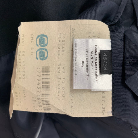CALVIN KLEIN COLLECTION Size 38 Black Wool Peak Lapel Tuxedo Suit