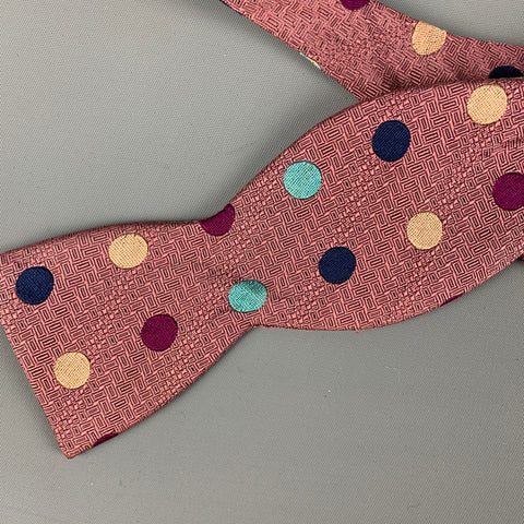 BRITCHES Purple Blue Polka Dot Silk Bow Tie
