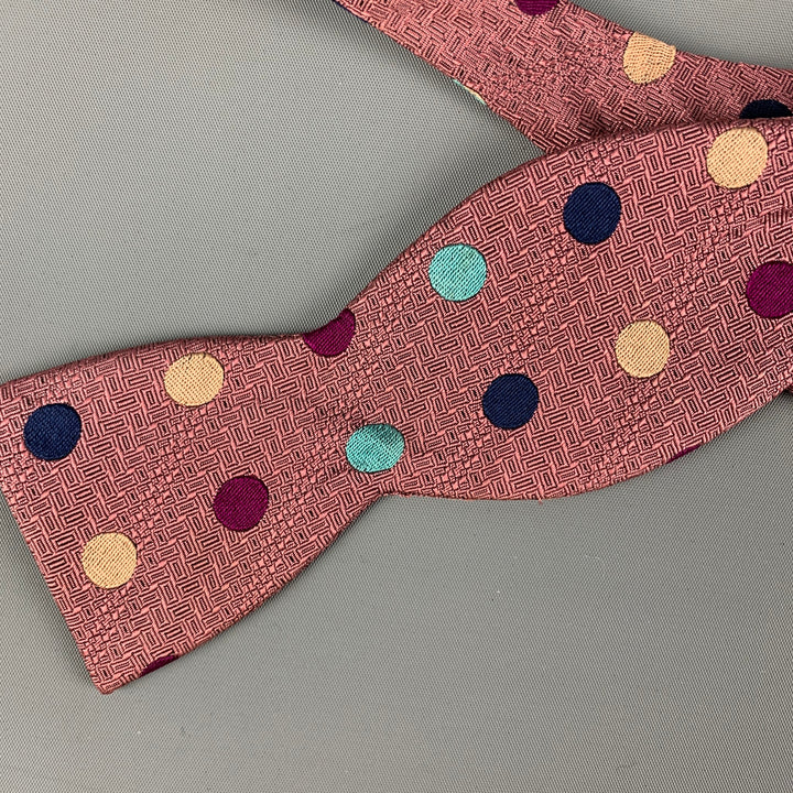 BRITCHES Purple Blue Polka Dot Silk Bow Tie