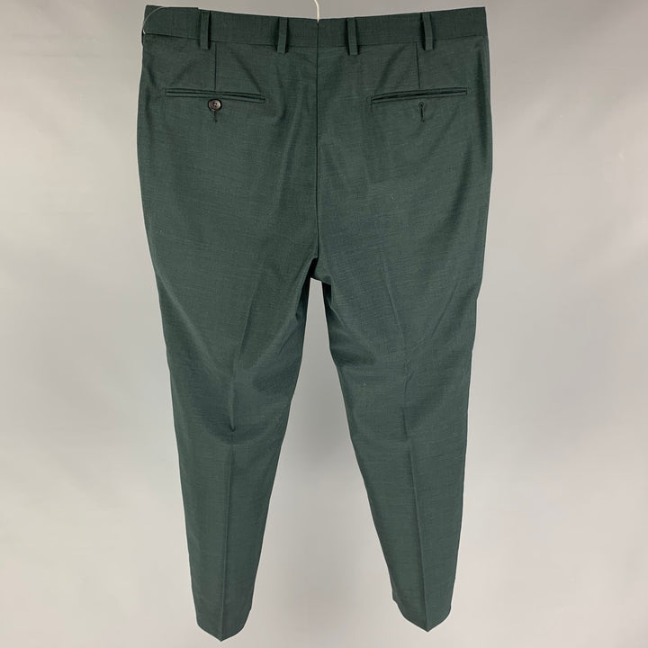 SUITSUPPLY Size 34 Green Forest Green Wool Zip Fly Dress Pants