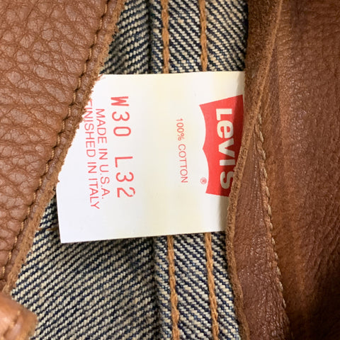 LEVI'S Size 30 Indigo Solid Cotton Button Fly Jeans