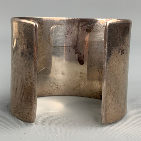 Bracelet manchette ouvert surdimensionné en argent sterling VINTAGE