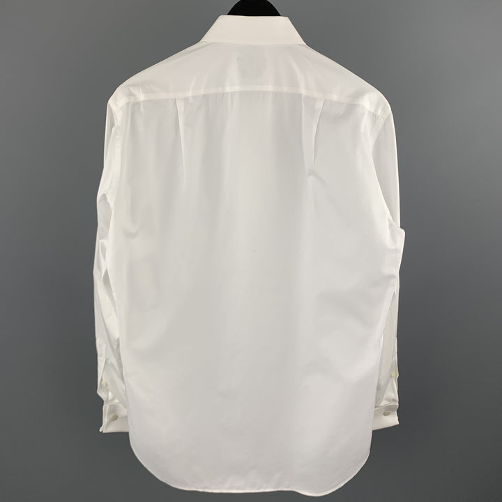 BARNEY'S NEW YORK Size S White Cotton French Cuff Long Sleeve Shirt