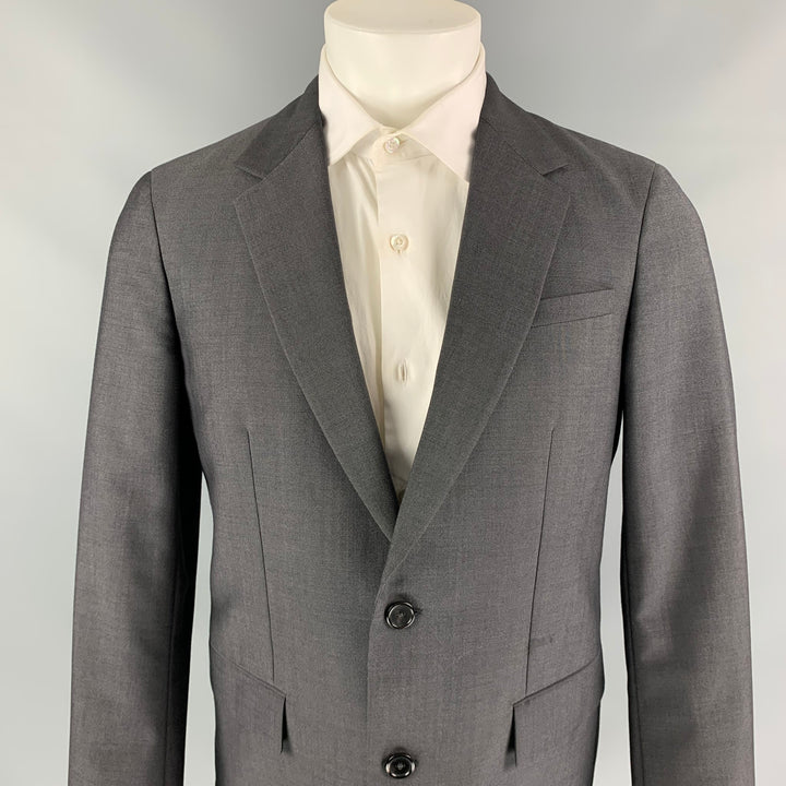 JIL SANDER Talla 38 Abrigo deportivo con solapa de muesca de lana / mohair gris oscuro