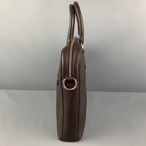 POLO by RALPH LAUREN Brown Pebble Grain Leather Briefcase Bag