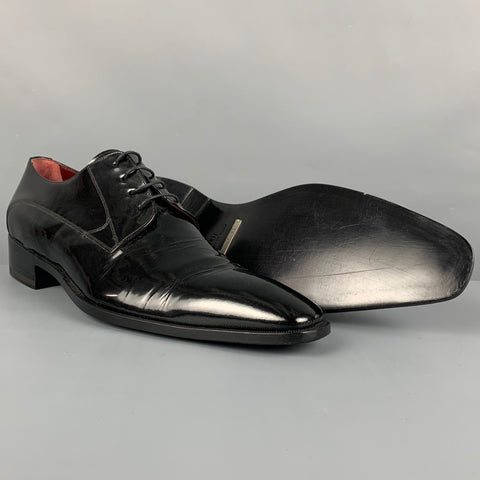 DOLCE & GABBANA Size 10.5 Black Leather Lace Up Shoes