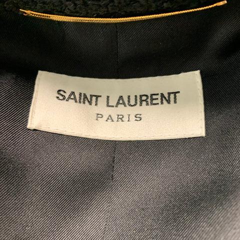 SAINT LAURENT Size 2 Black Polyamide Blend Sequined Blazer