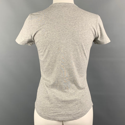 VIVIENNE WESTWOOD RED LABEL Size L Grey Heather Embroidered Logo Cotton T-Shirt